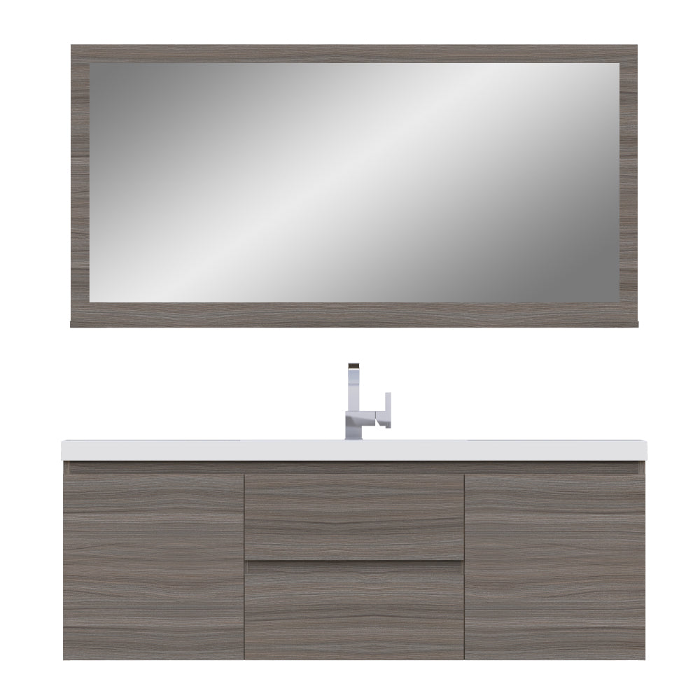 Paterno 60 inch Single Modern Wall Mounted Bathroom Vanit