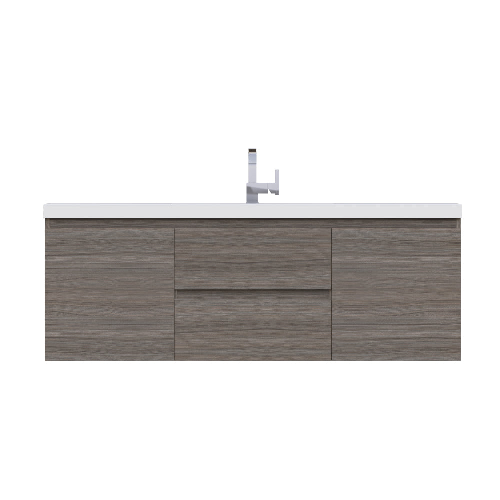 Paterno 60 inch Single Modern Wall Mounted Bathroom Vanit