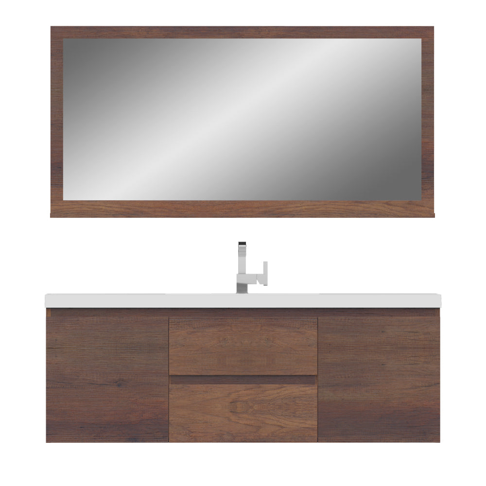 Paterno 60 inch Single Modern Wall Mounted Bathroom Vanit