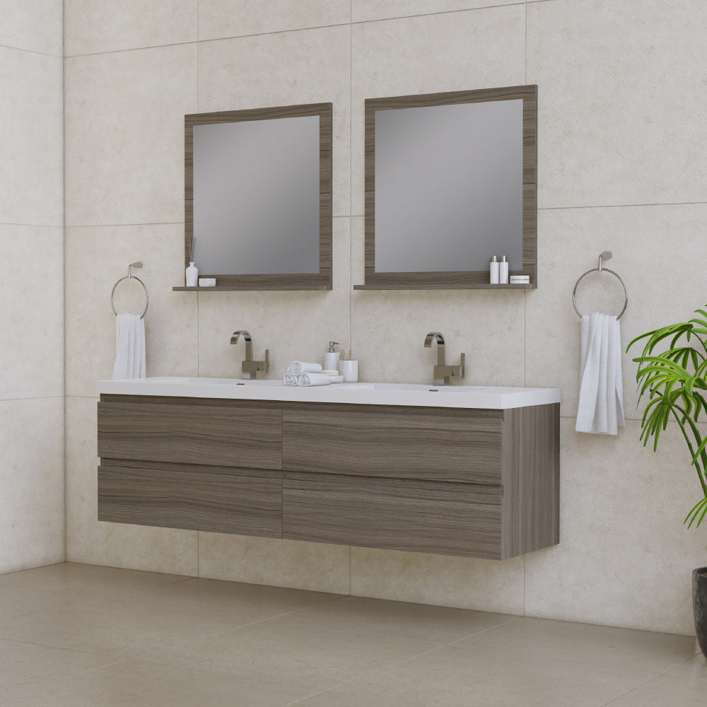 Paterno 72 inch Modern Wall Mounted Bathroom Vanity