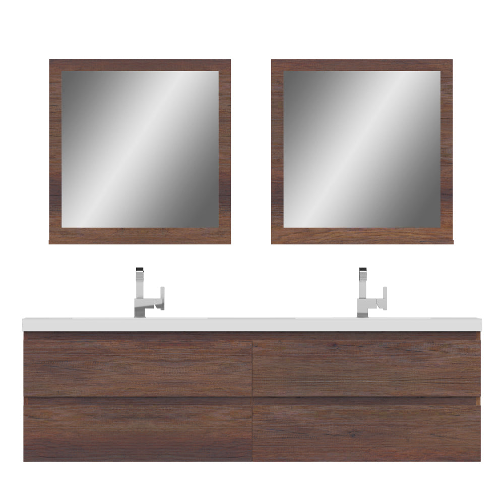 Paterno 72 inch Modern Wall Mounted Bathroom Vanity