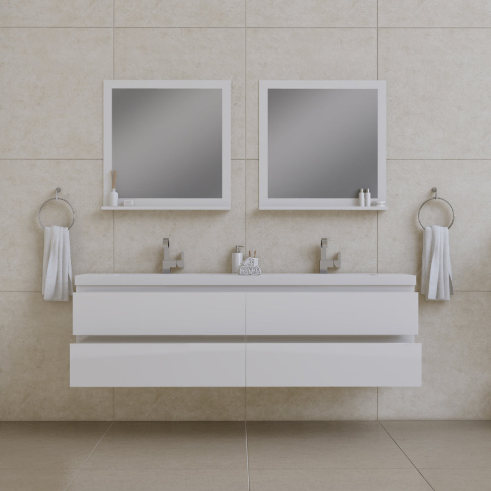 Paterno 72 inch Modern Wall Mounted Bathroom Vanity