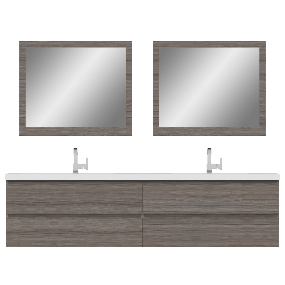 Paterno 84 inch Modern Wall Mounted Bathroom Vanity, Vanity Only, No Top