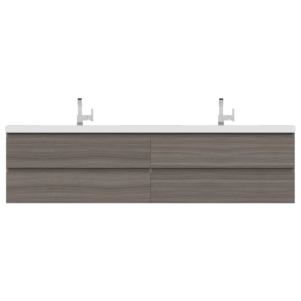 Paterno 84 inch Modern Wall Mounted Bathroom Vanity, Vanity Only, No Top