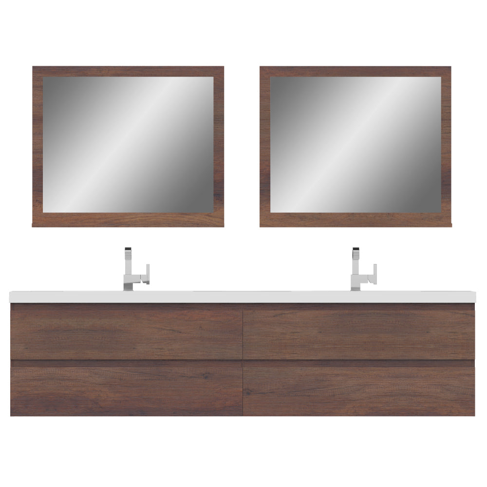 Paterno 84 inch Modern Wall Mounted Bathroom Vanity, Vanity Only, No Top