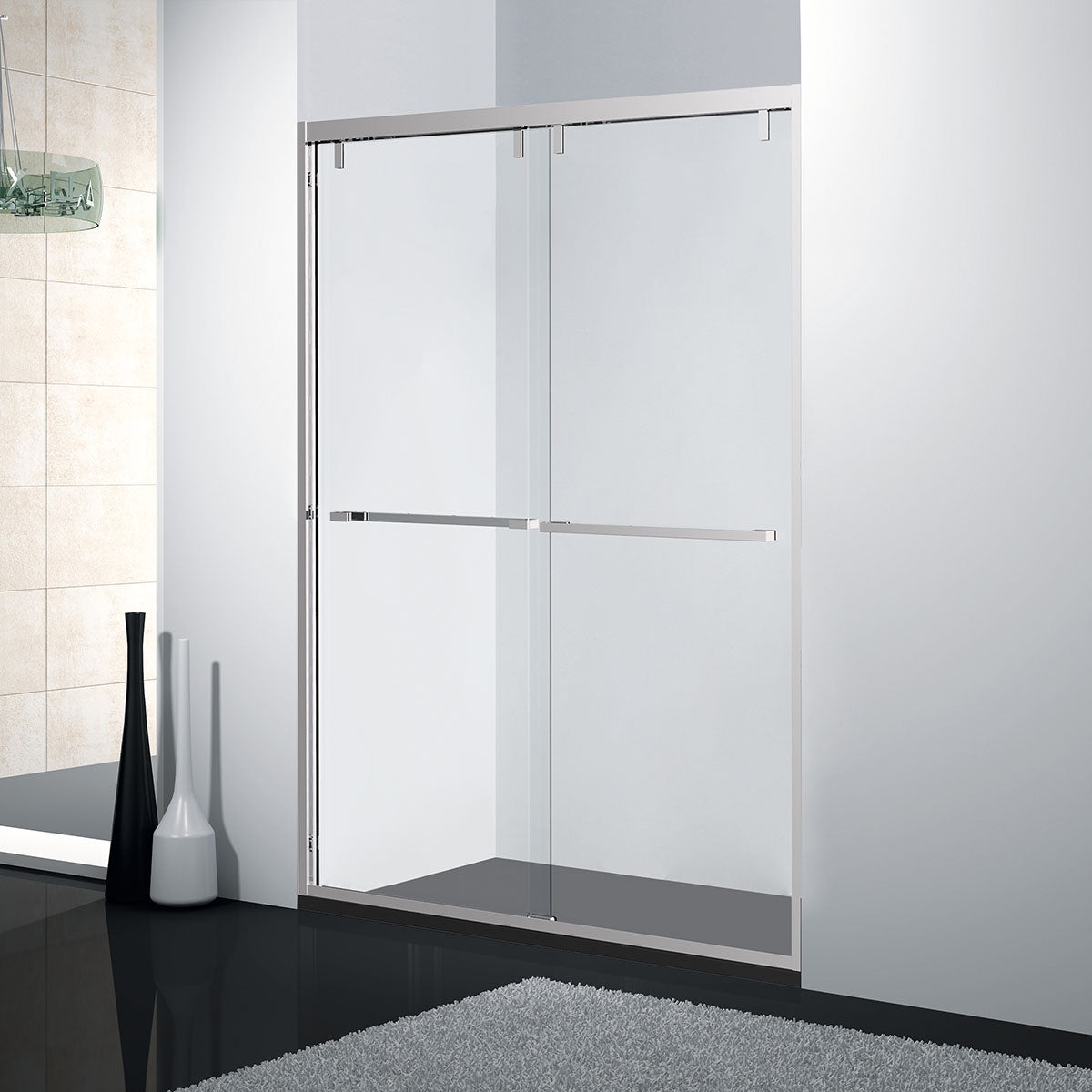 AC23 48'' W. x 76'' H. 3/8'' Bypass Framed Shower Door