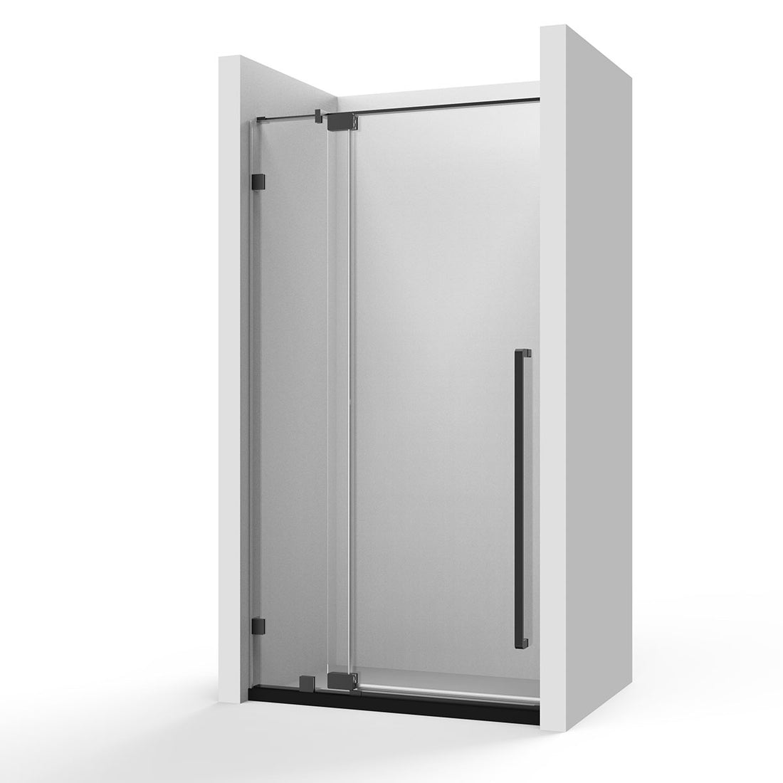 AH01 32'' W. x 76in H. 3/8'' Frameless Hinged Shower Door