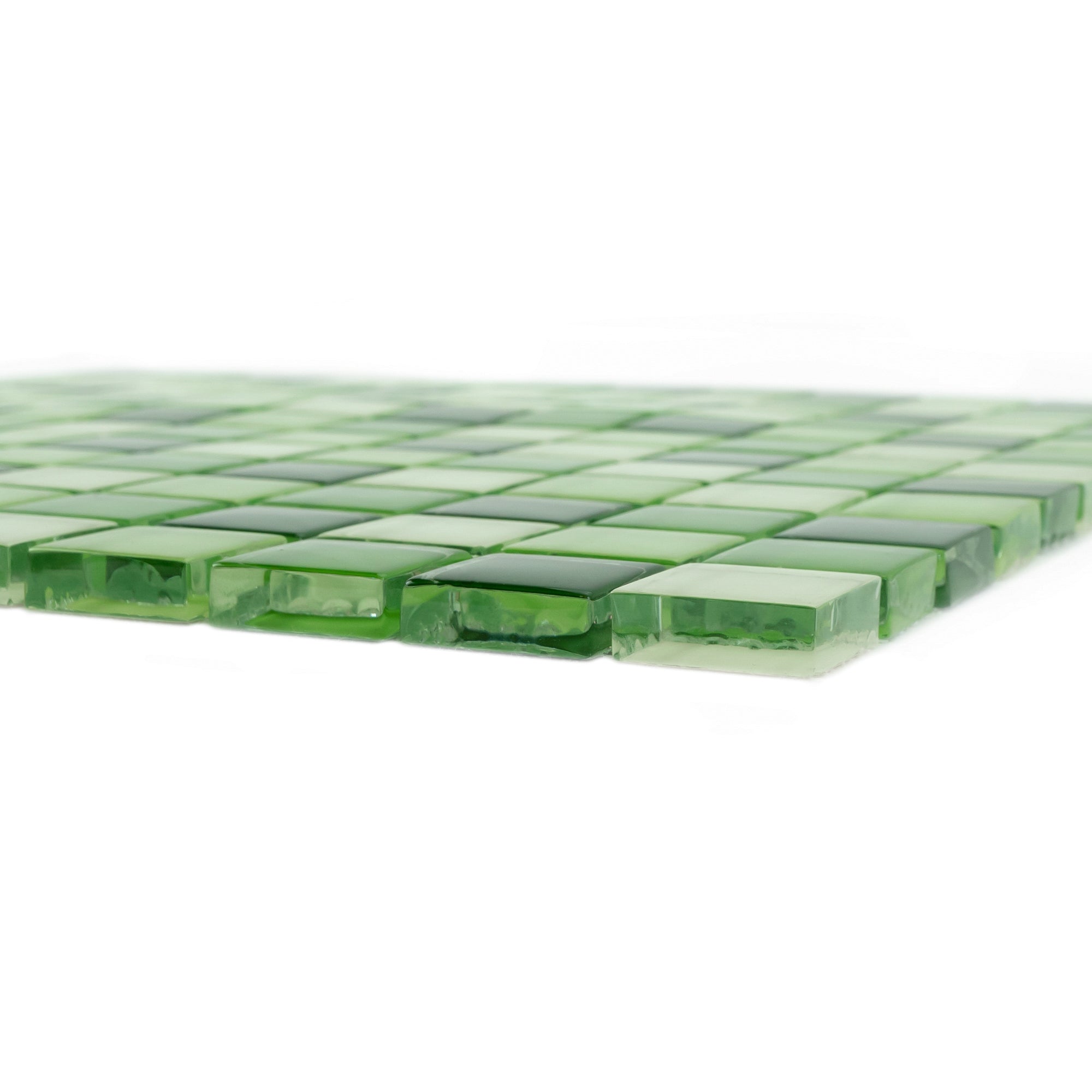 Apple Green 1'' x 1'' Square Glass Mosaic Tile