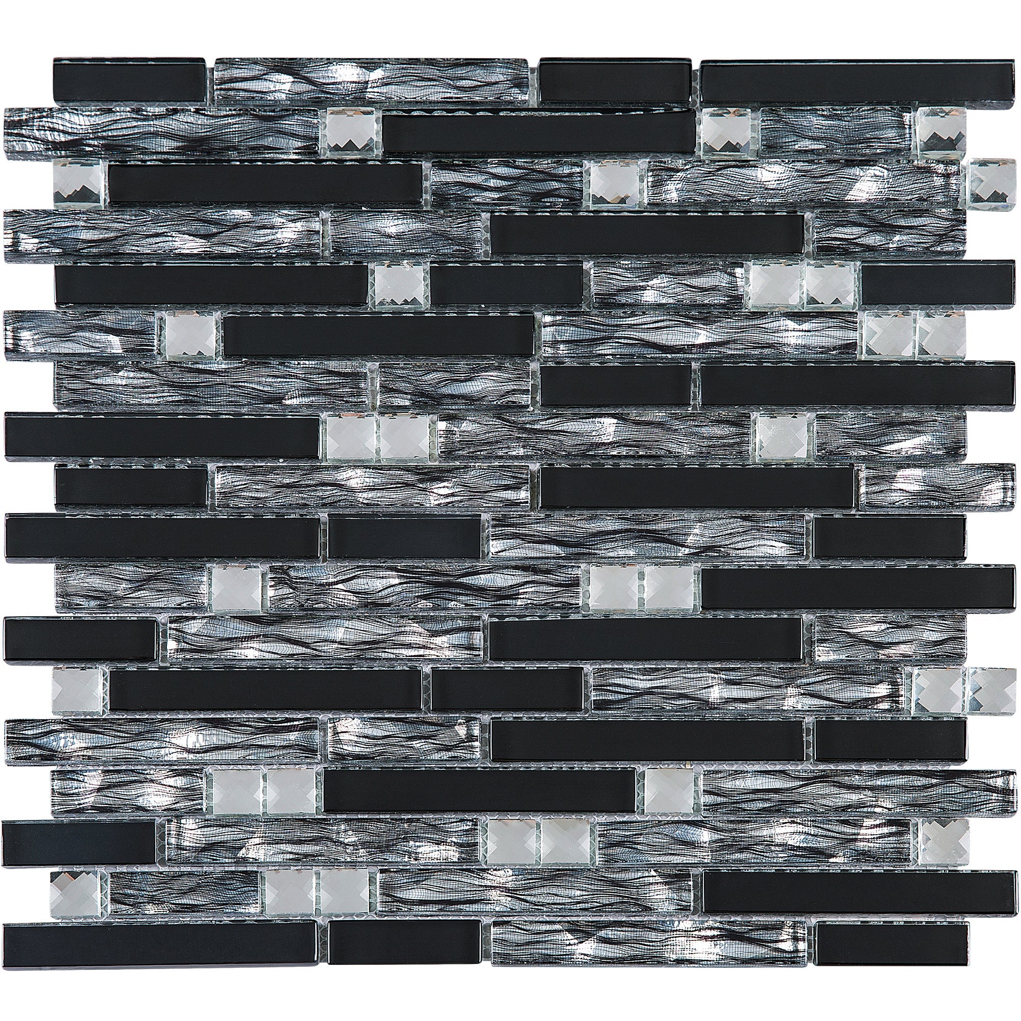 Galaxy Grey Random Glass Diamond Mosaic Tile