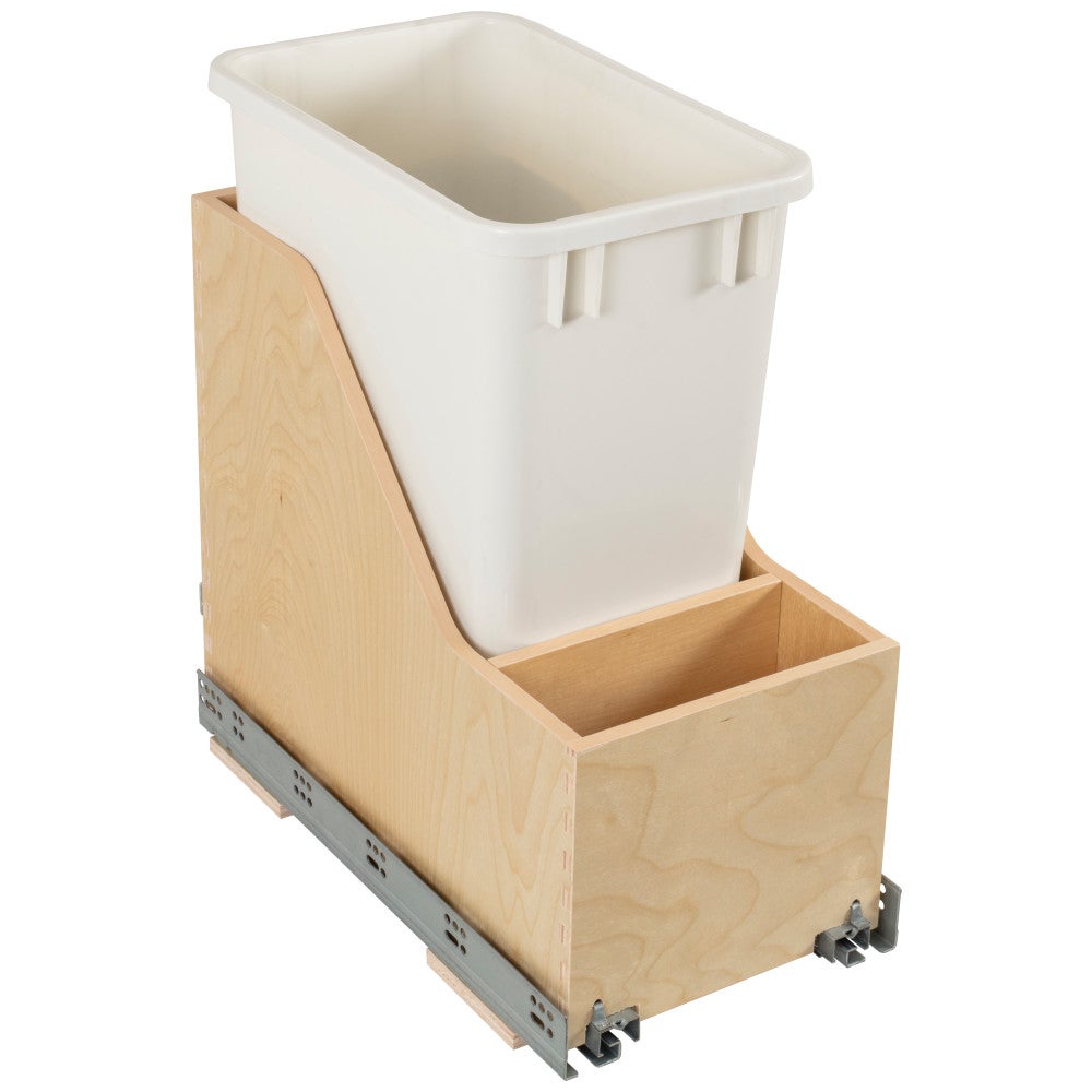 Wood Bottom-Mount Soft-close Trashcan Rollout for Hinged Doors