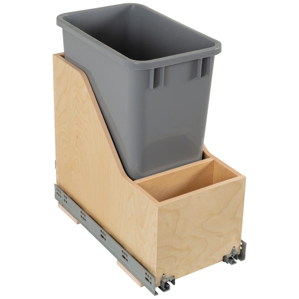 Wood Bottom-Mount Soft-close Trashcan Pullout for Door-Mounting