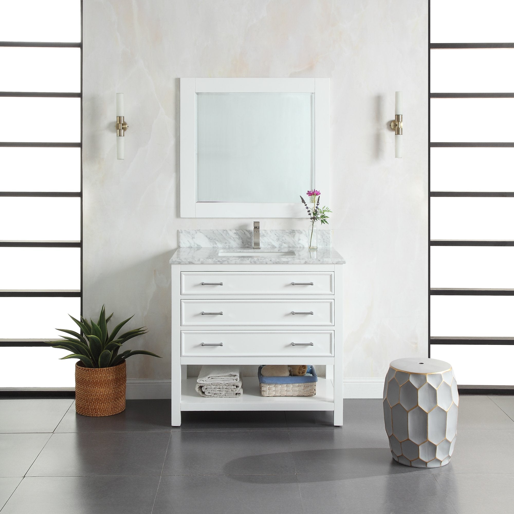 1912 Series 36Inch Bathroom Vanity Cabinet Set