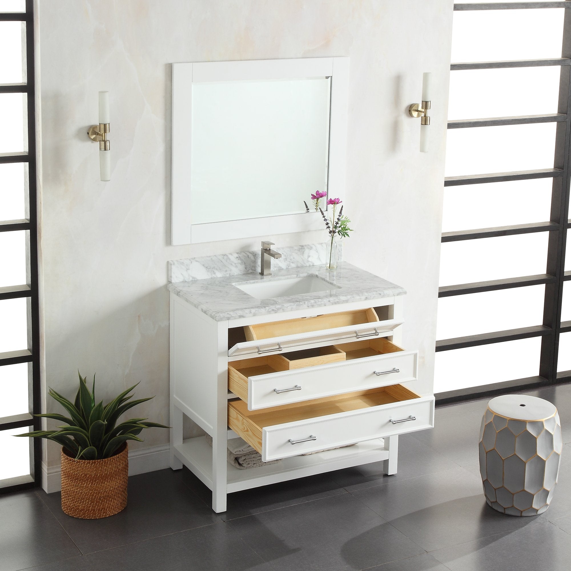 1912 Series 36Inch Bathroom Vanity Cabinet Set