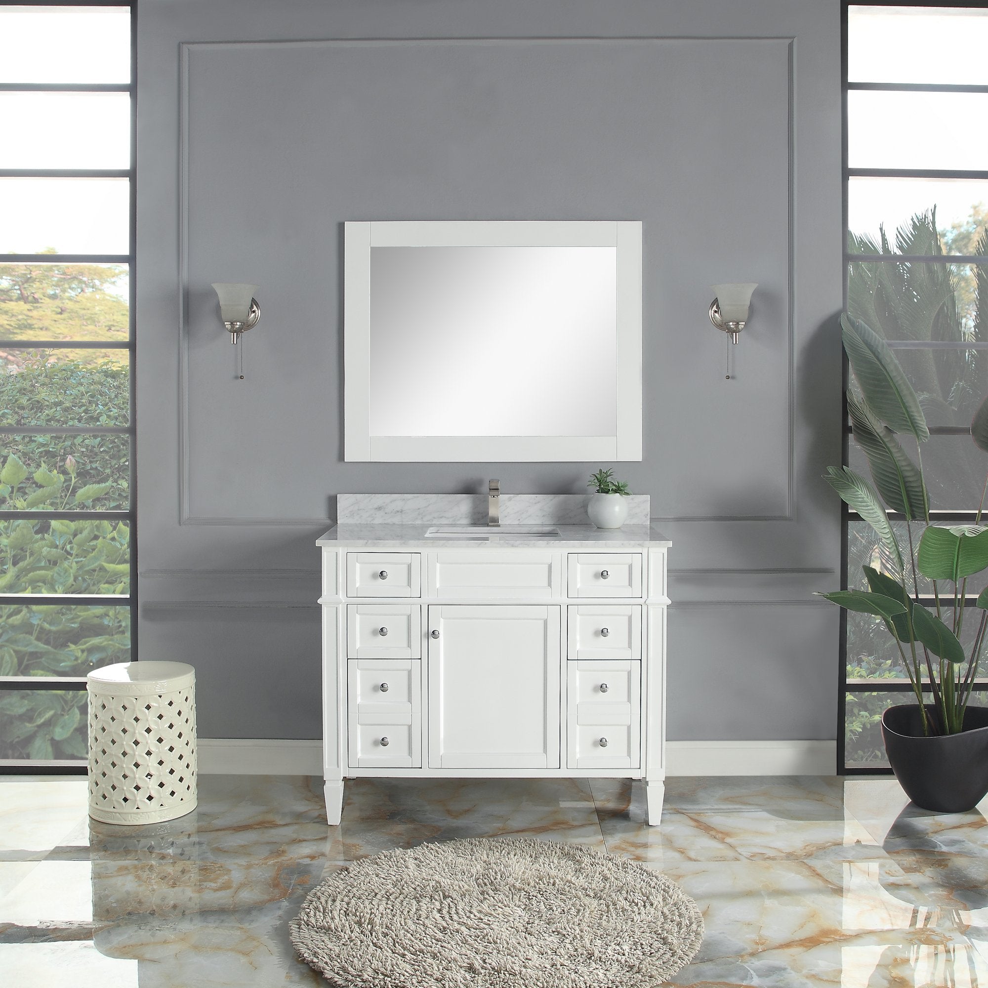 1916 Series 42in. Bathroom Vanity Cabinet Set