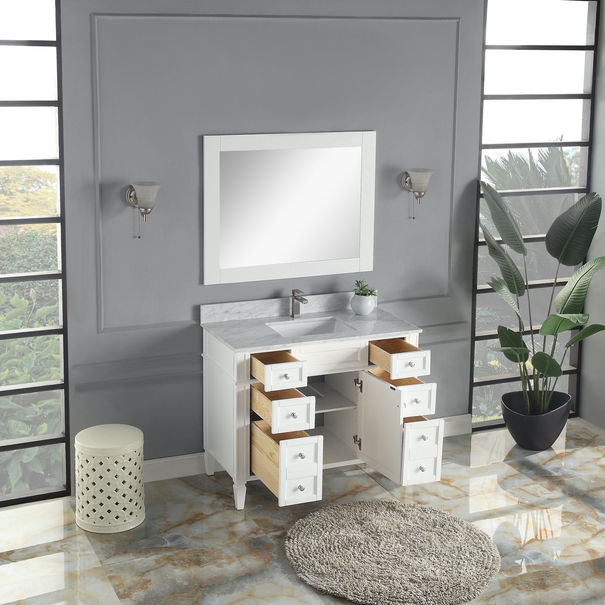 1916 Series 42in. Bathroom Vanity Cabinet Set