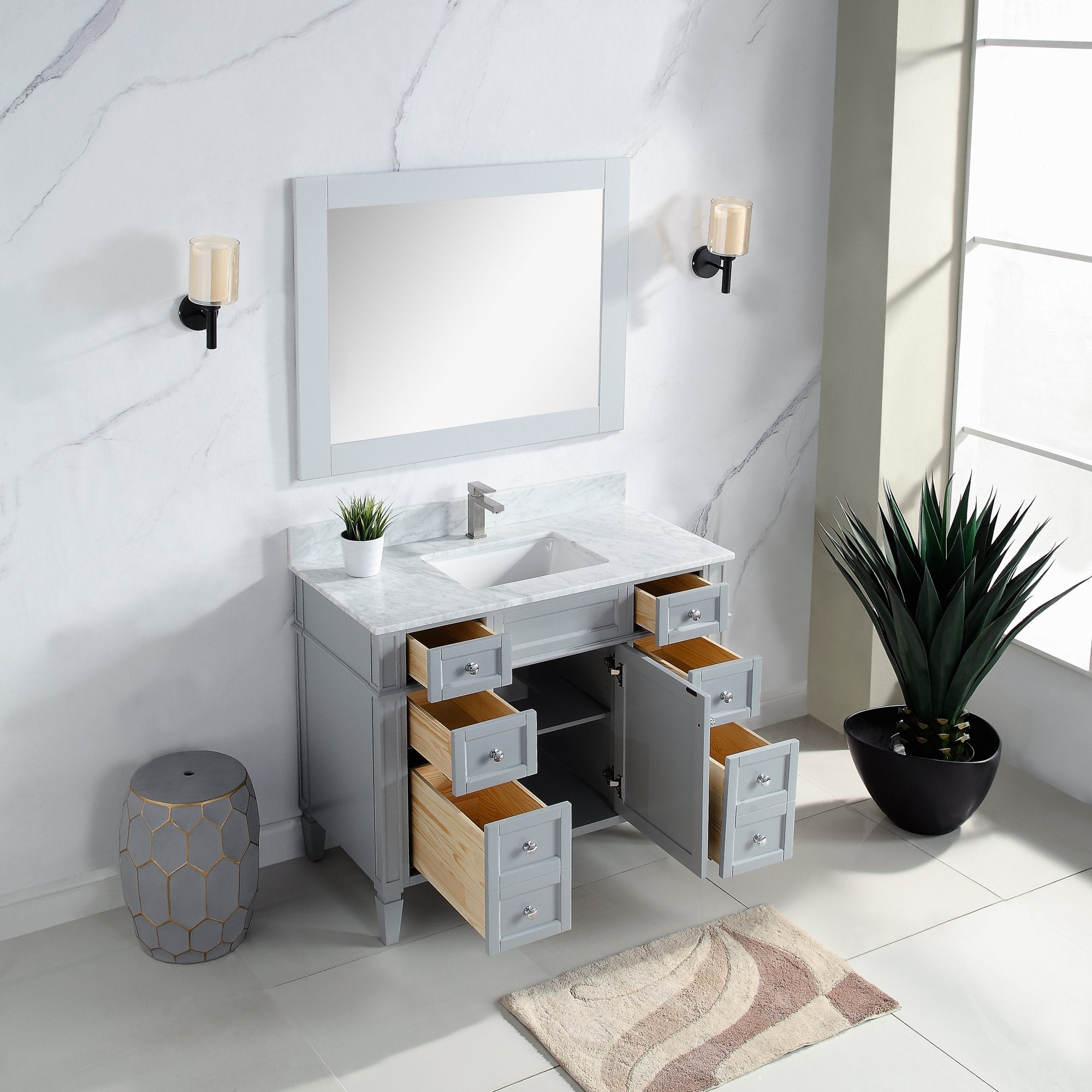 1916 Series 42in. Bathroom Vanity Cabinet Set