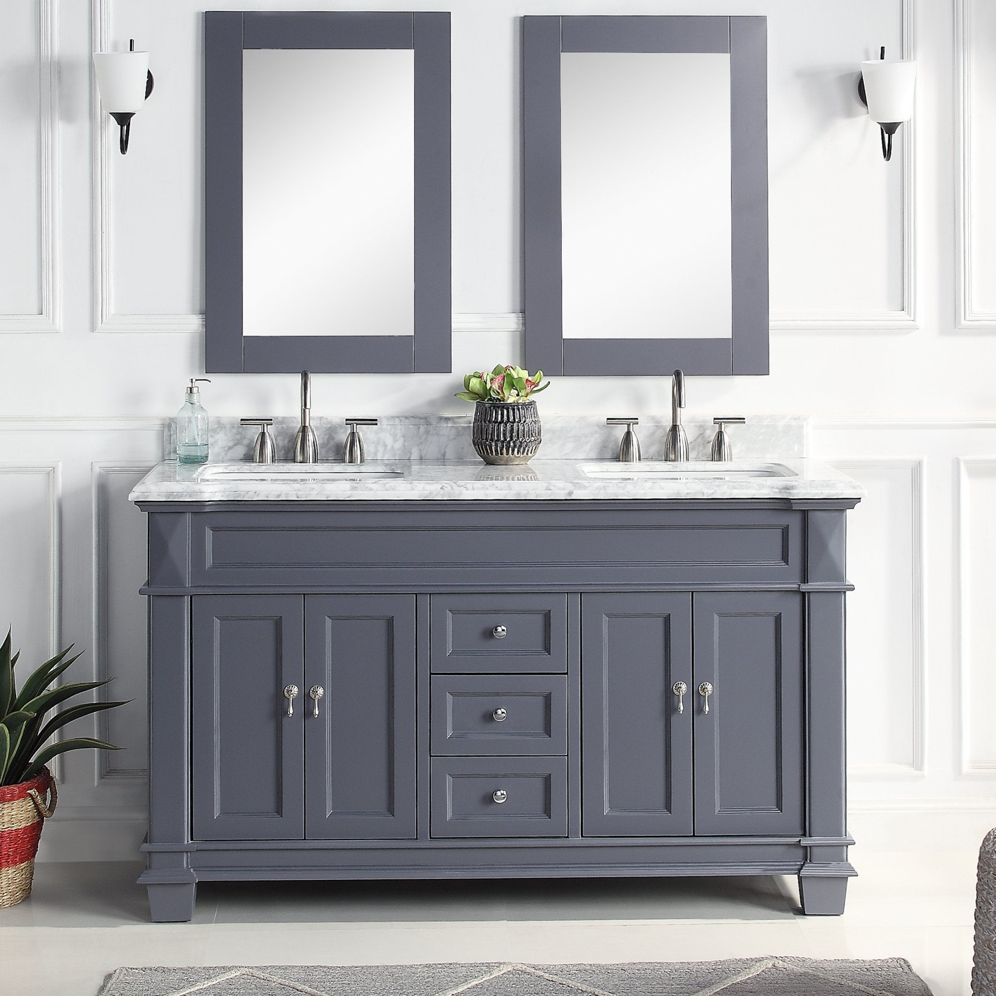 1917 Series 60in. Bathroom Vanity Cabinet Set