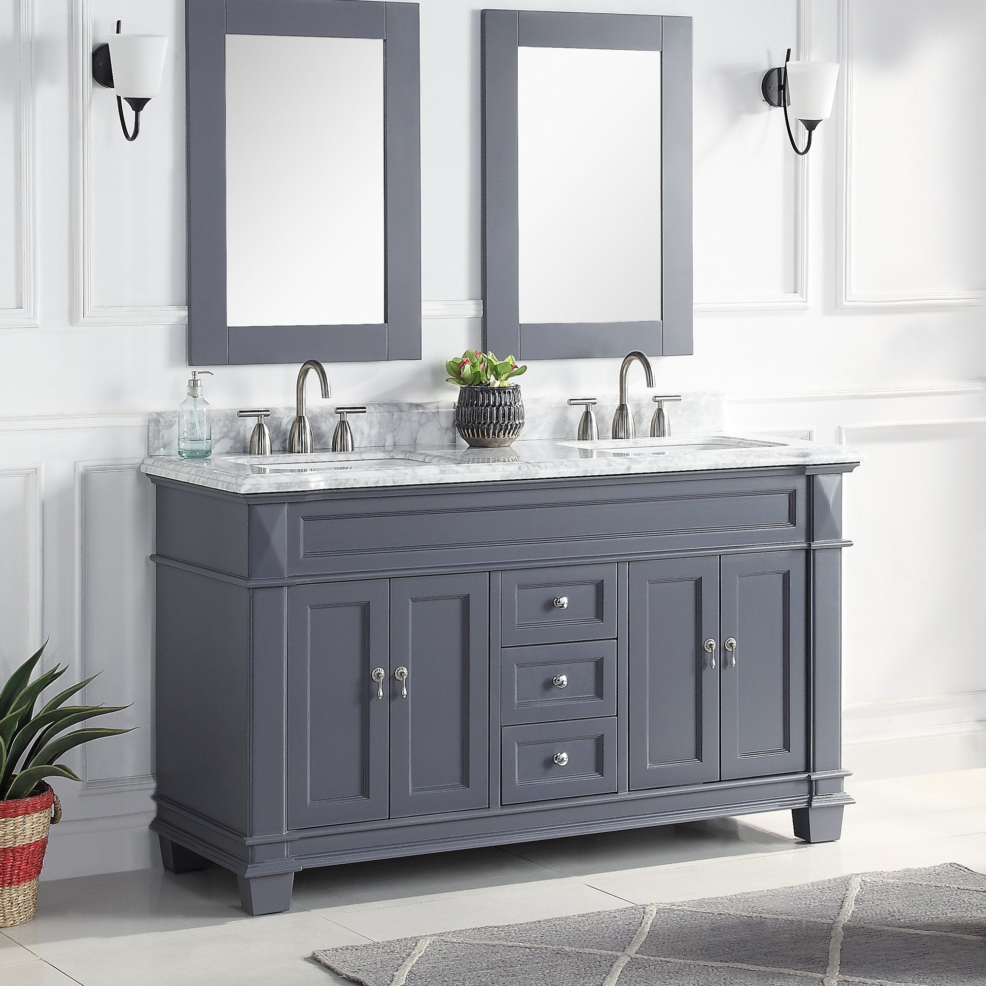 1917 Series 60in. Bathroom Vanity Cabinet Set