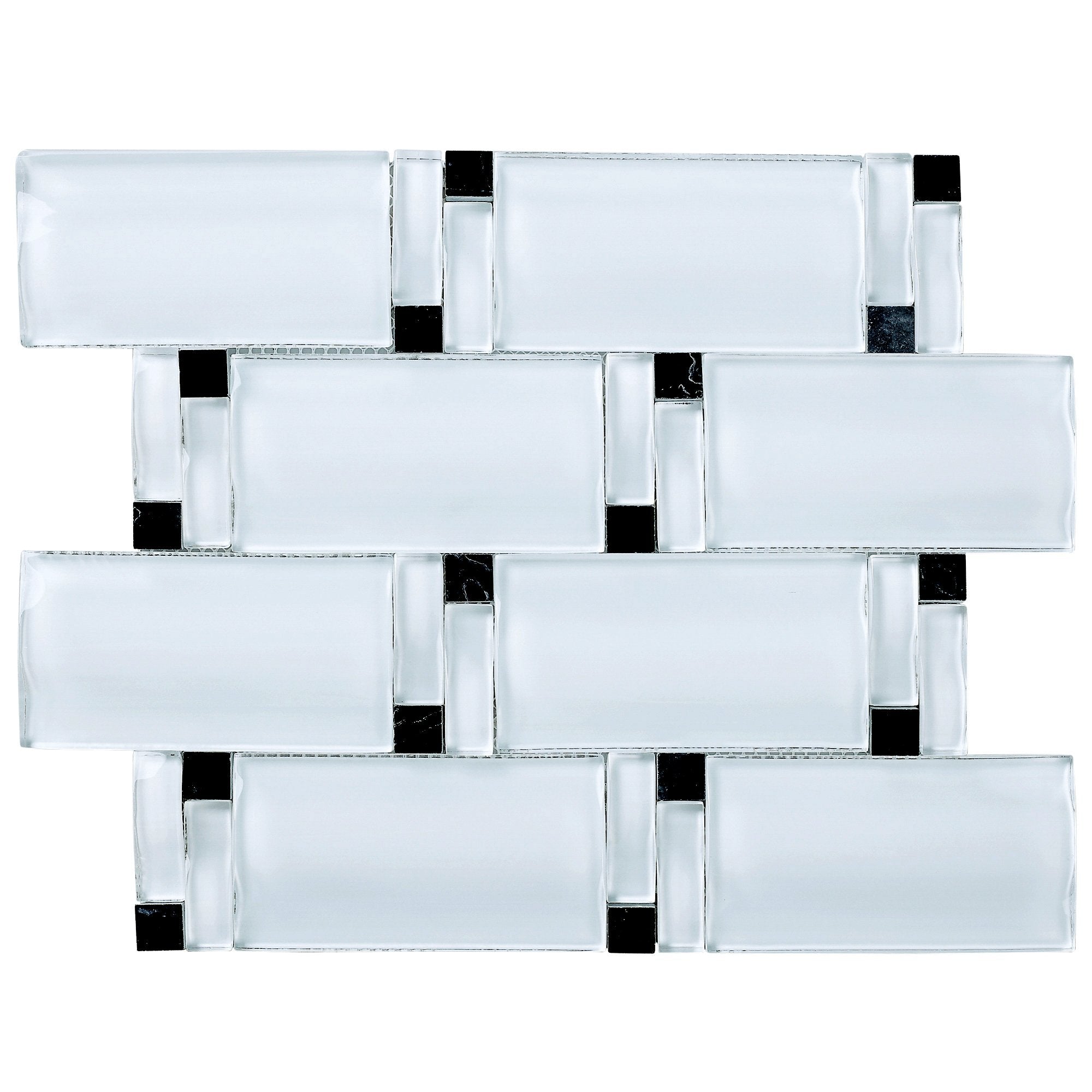 Crystal White 2.5x4.5 3D Subway Glass Mosaic Tile