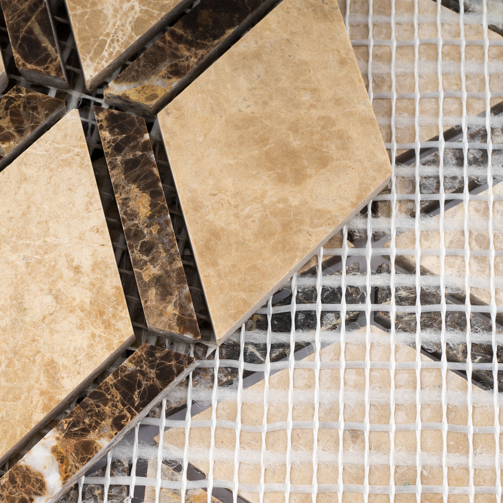 Emperador Light Brown Diamond Shaped Polished Mosaic Tile