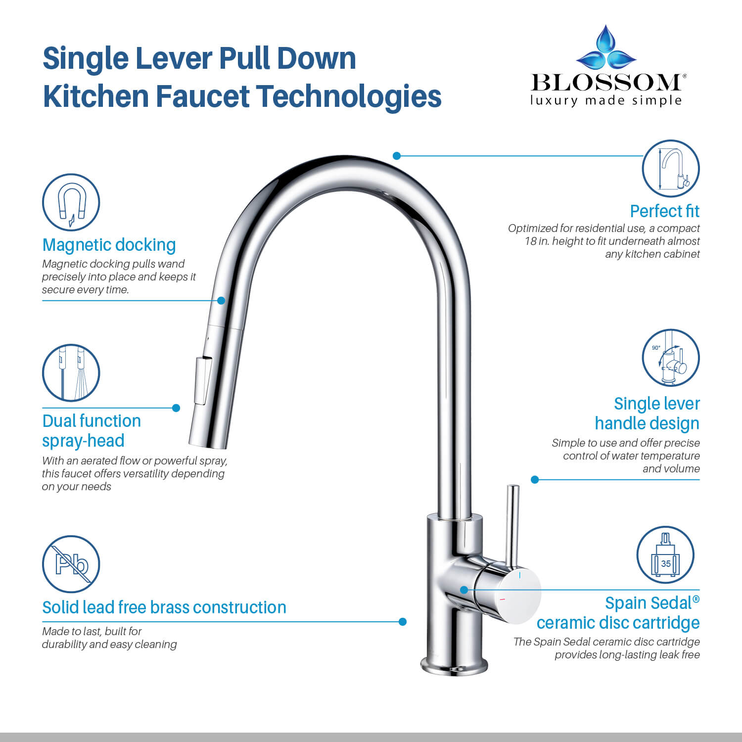 Single Handle Pull Down Kitchen Faucet – F01 206