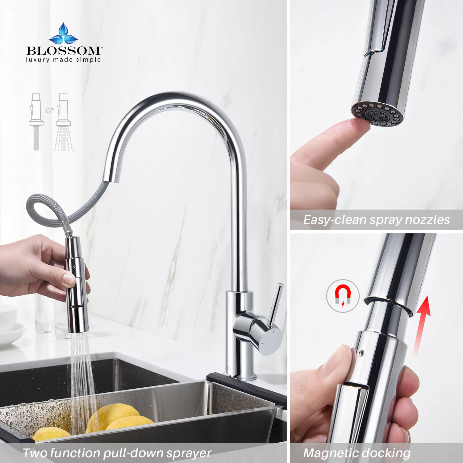 Single Handle Pull Down Kitchen Faucet – F01 206