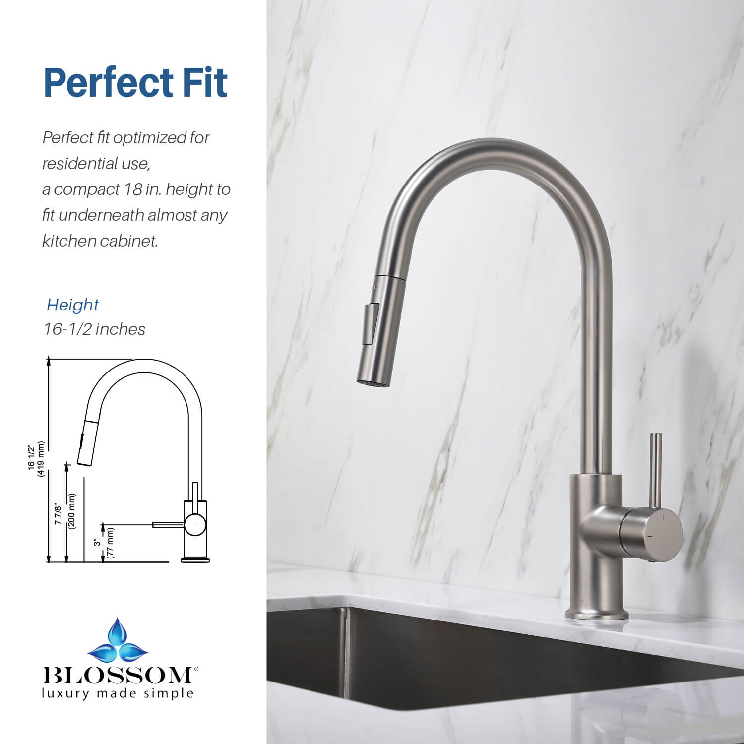 Single Handle Pull Down Kitchen Faucet – F01 206