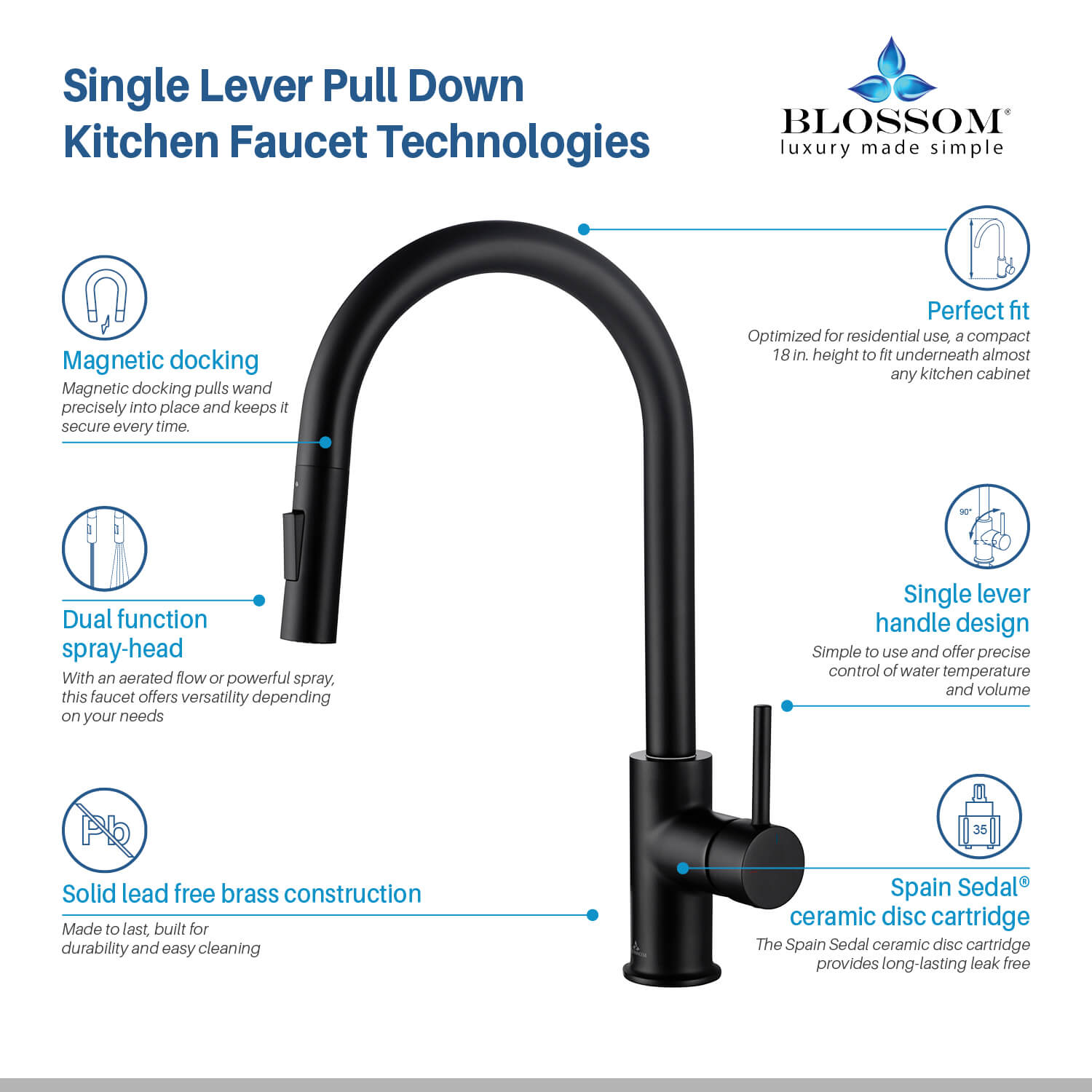 Single Handle Pull Down Kitchen Faucet – F01 206