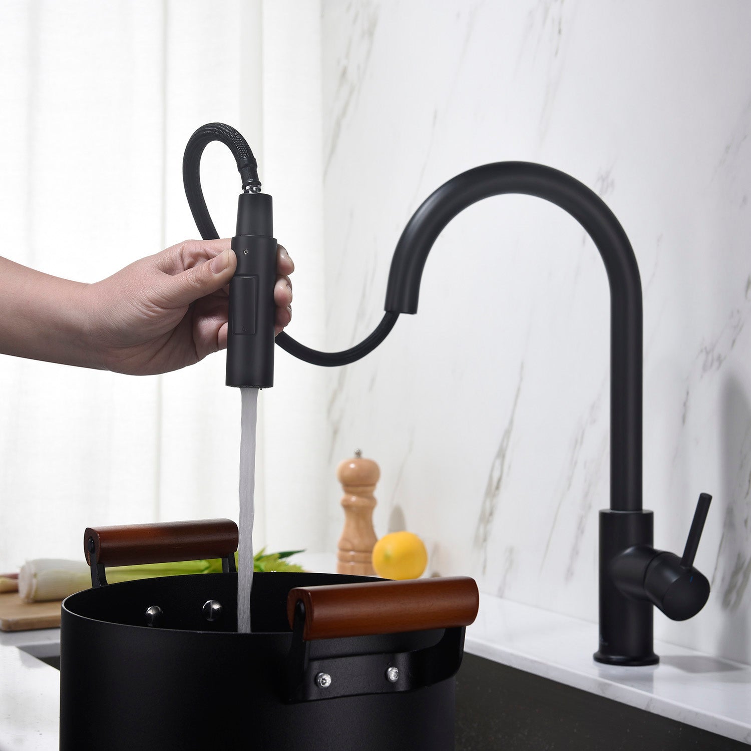 Single Handle Pull Down Kitchen Faucet – F01 206