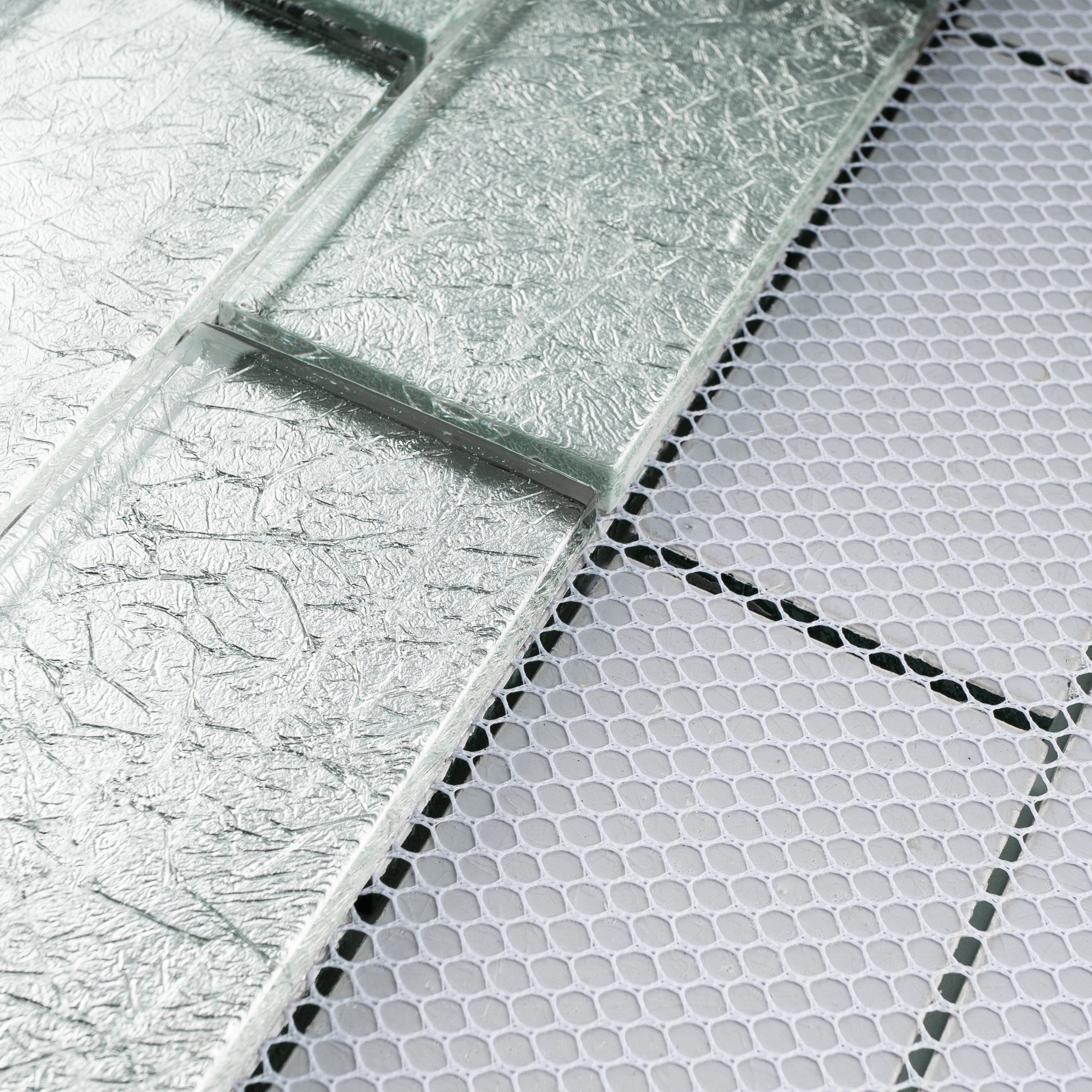 Galaxy Silver 2x4 Subway Glass Mosaic Tile