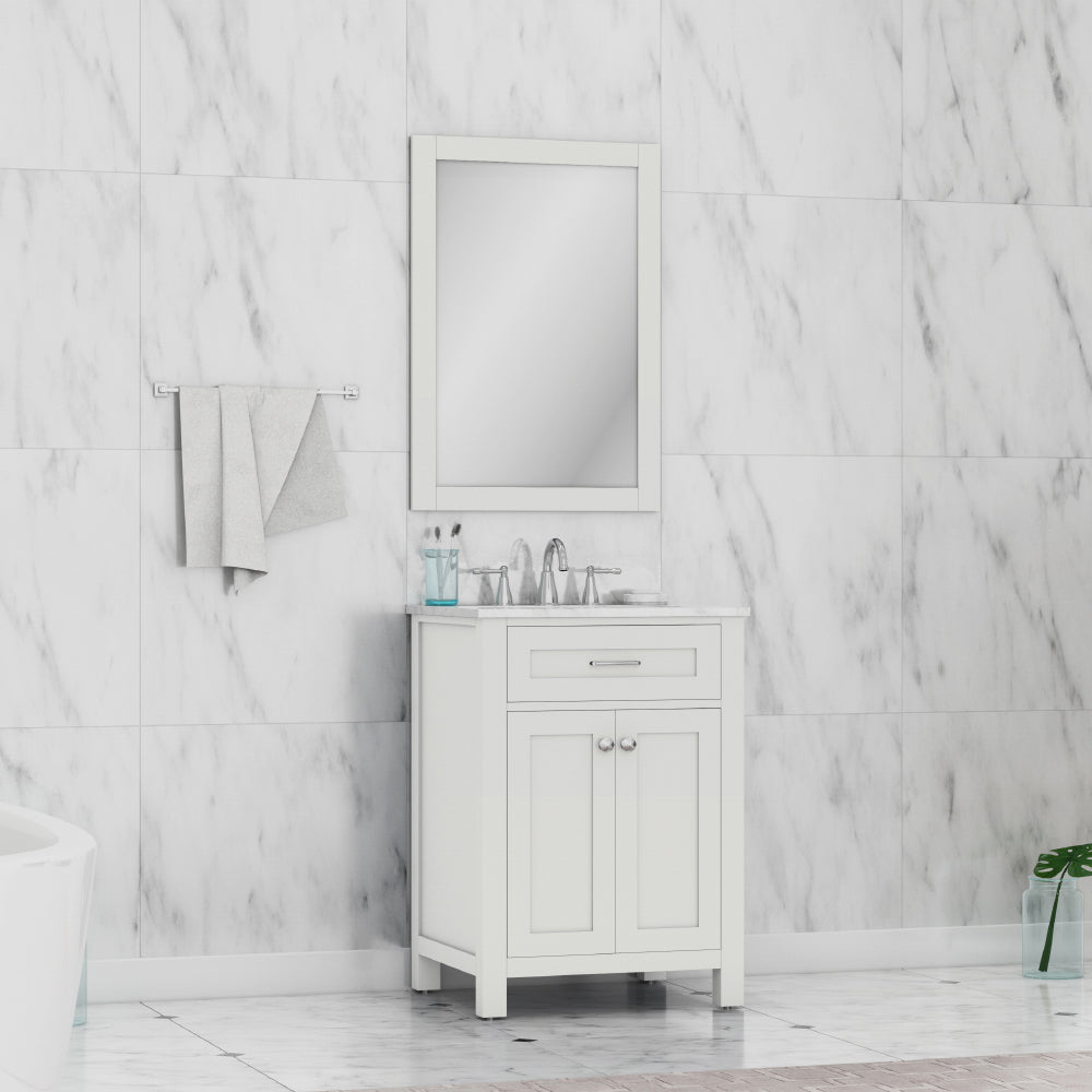 Norwalk 24 inch Vanity  with Carrara Marble Top