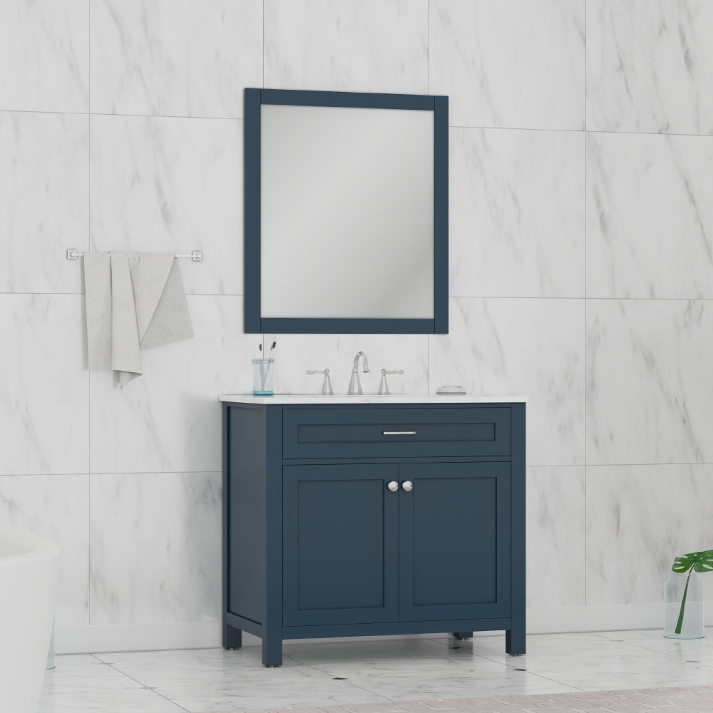 Norwalk 36 inch Vanity with Carrara Marble Top