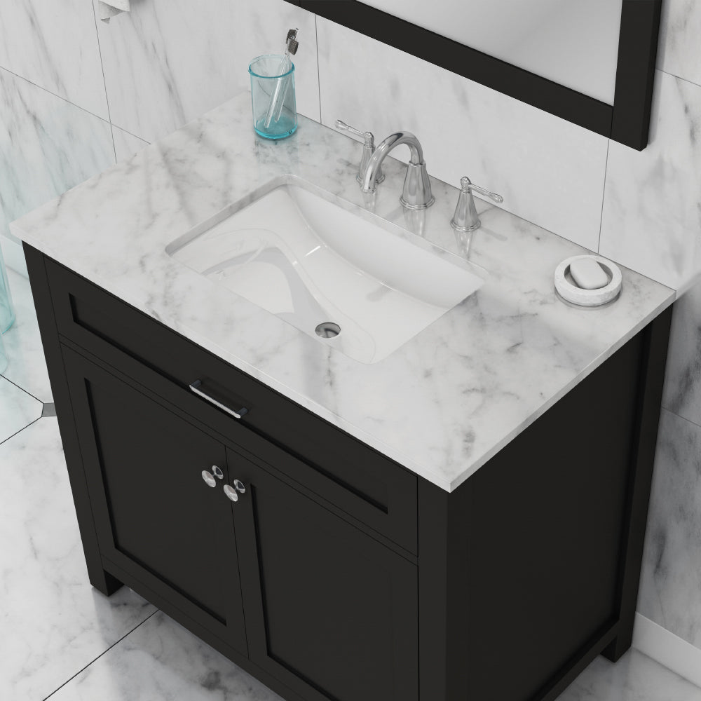 Norwalk 36 inch Vanity with Carrara Marble Top