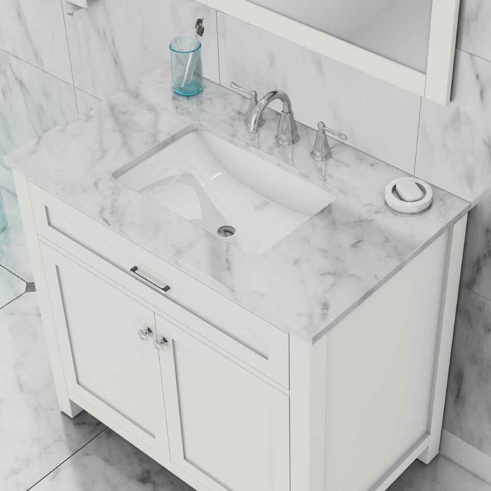 Norwalk 36 inch Vanity with Carrara Marble Top