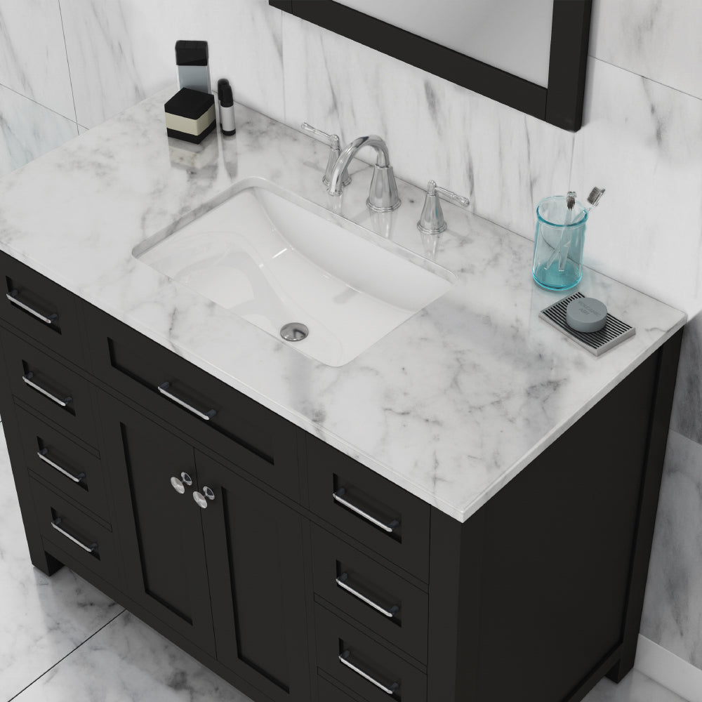 Norwalk 42 inch Vanity with Carrara Marble Top