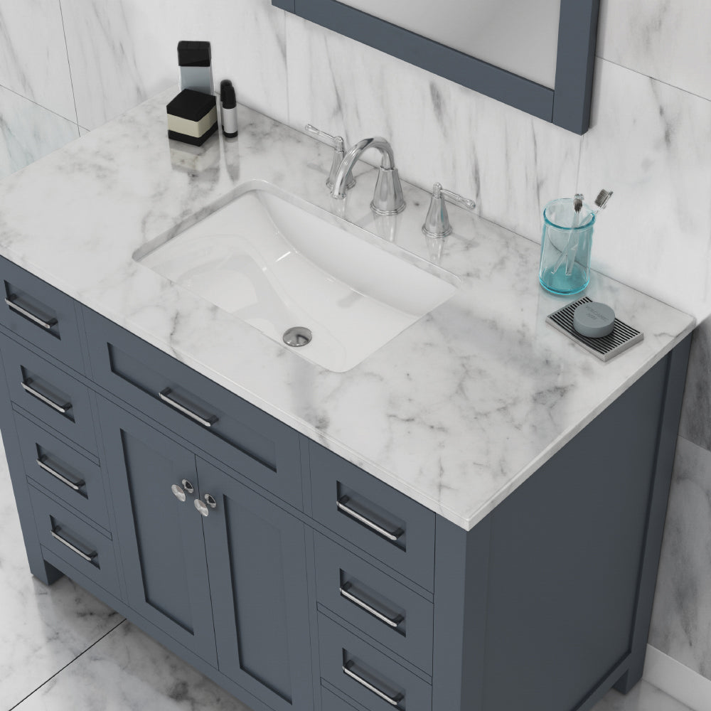 Norwalk 42 inch Vanity with Carrara Marble Top