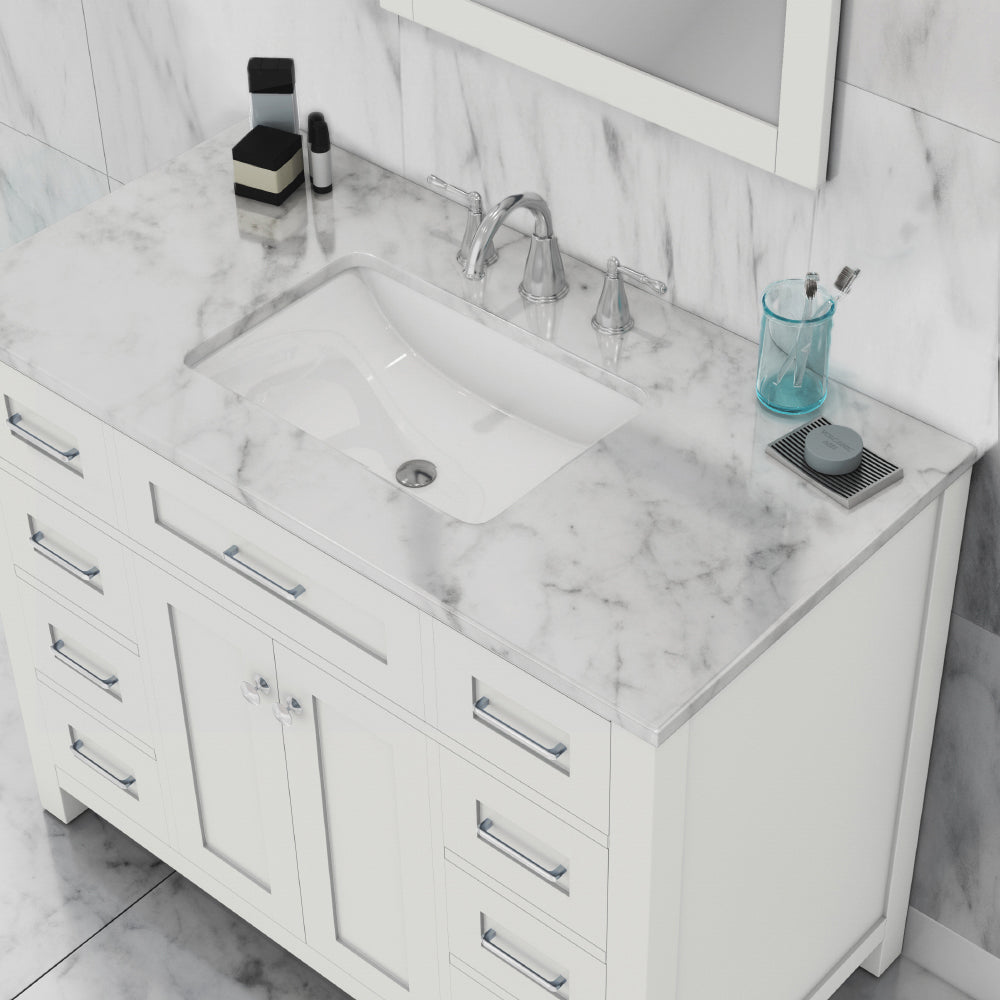 Norwalk 42 inch Vanity with Carrara Marble Top