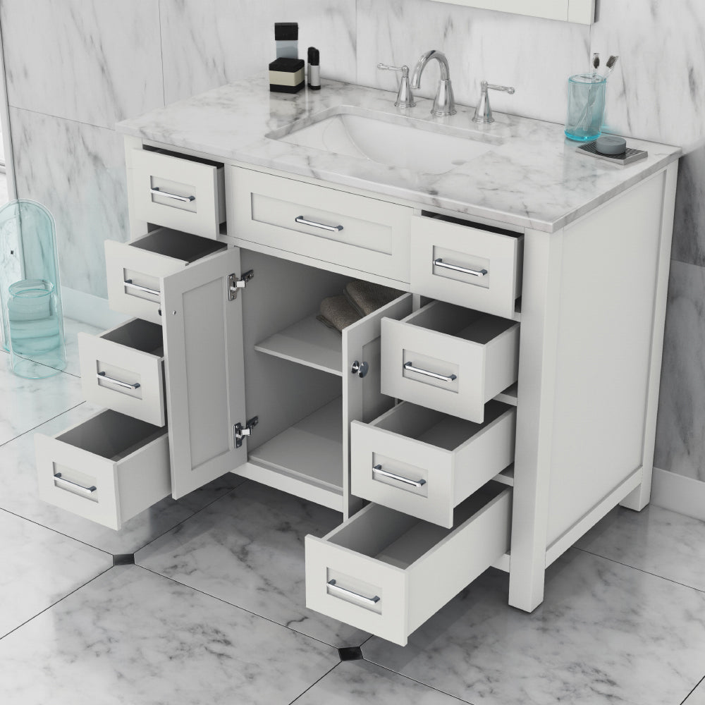 Norwalk 42 inch Vanity with Carrara Marble Top