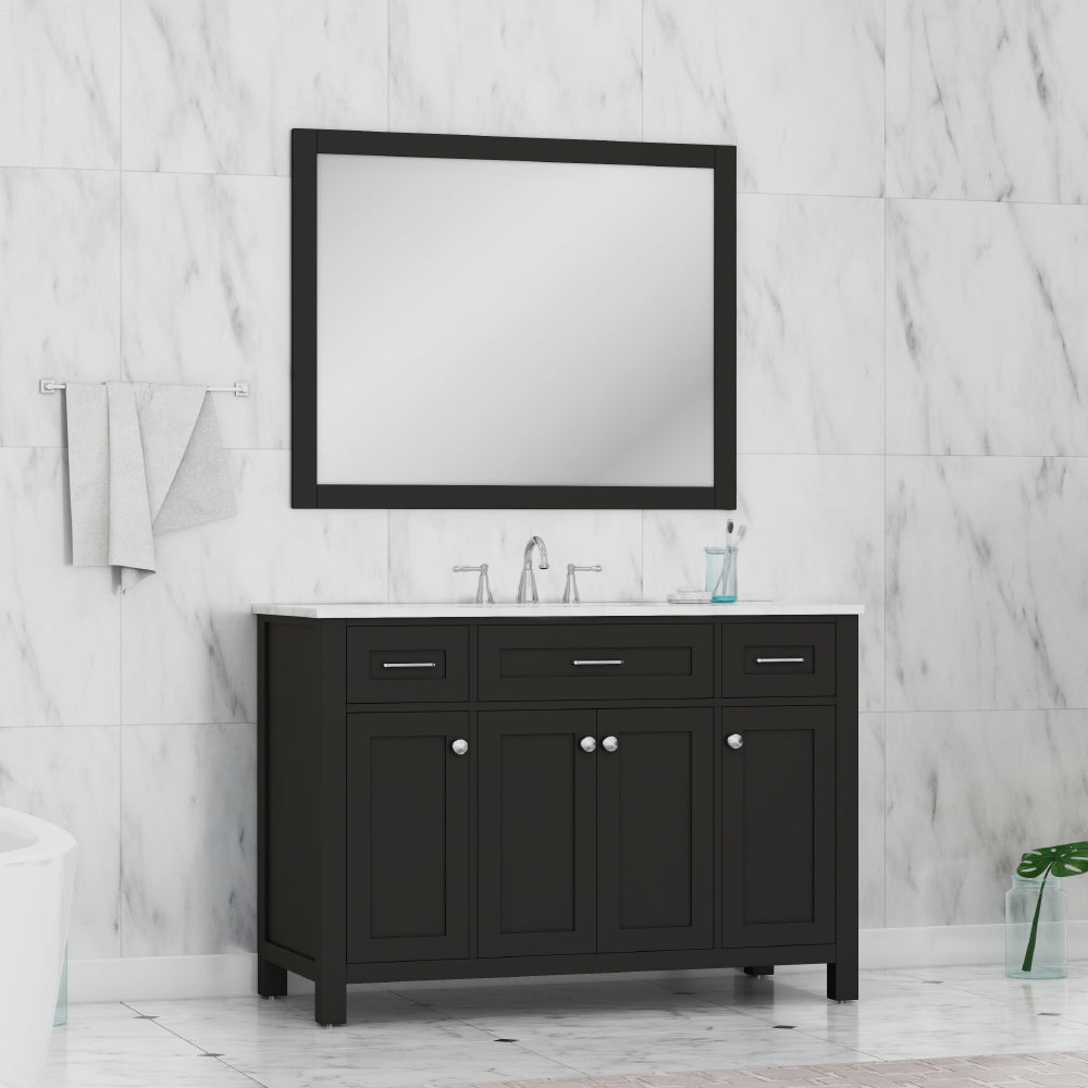 Norwalk 48 inch Vanity White with Carrara Marble Top