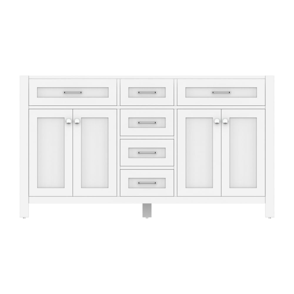 Norwalk 60 inch DOUBLE Vanity WHITE with No Top