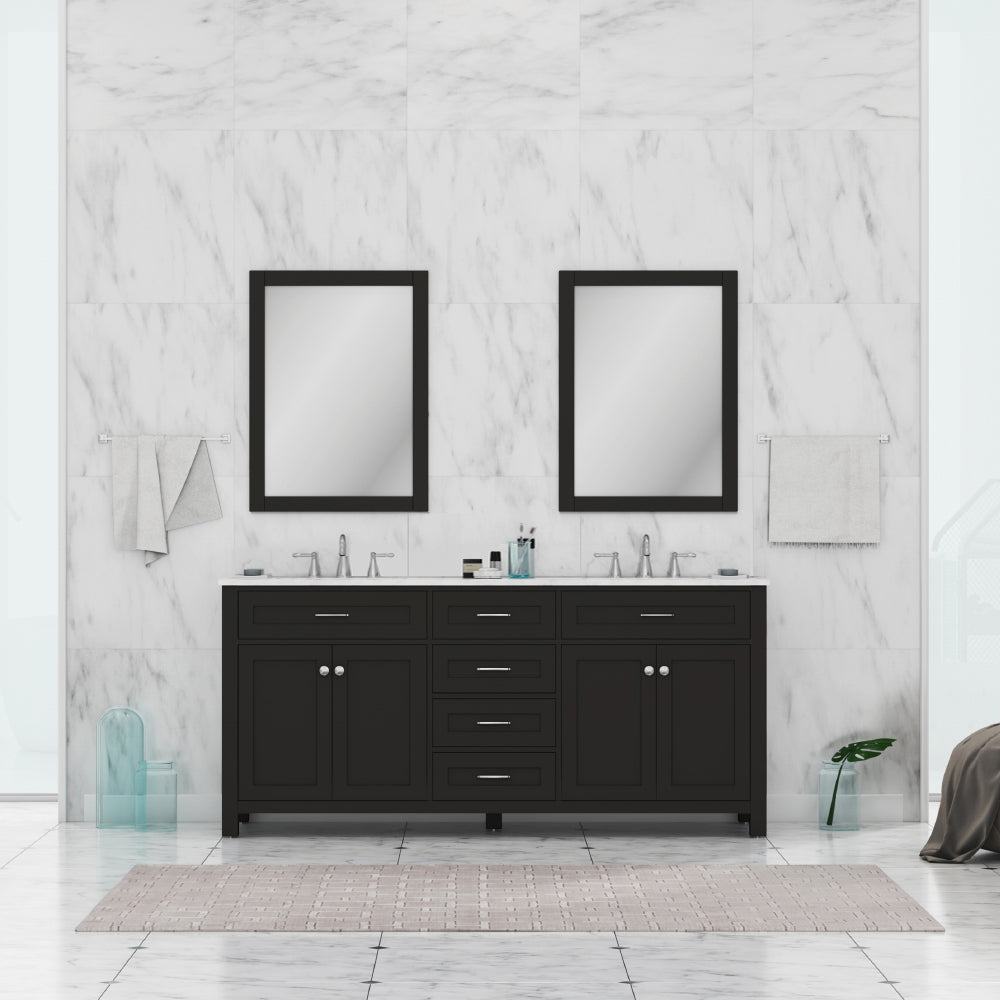 Norwalk 72 inch Double Vanity with Carrara Marble Top