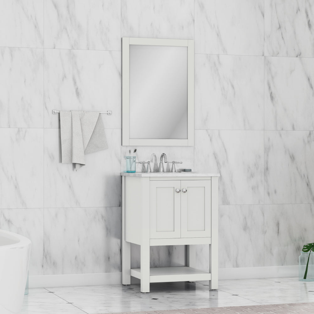 Wilmington 24 inch Vanity with Carrara Marble Top