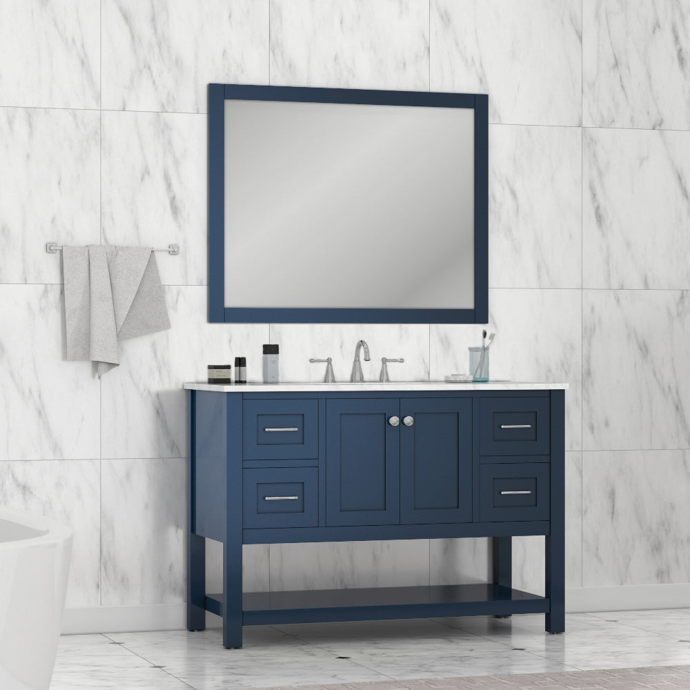 Wilmington 48 inch Vanity with Carrara Marble Top