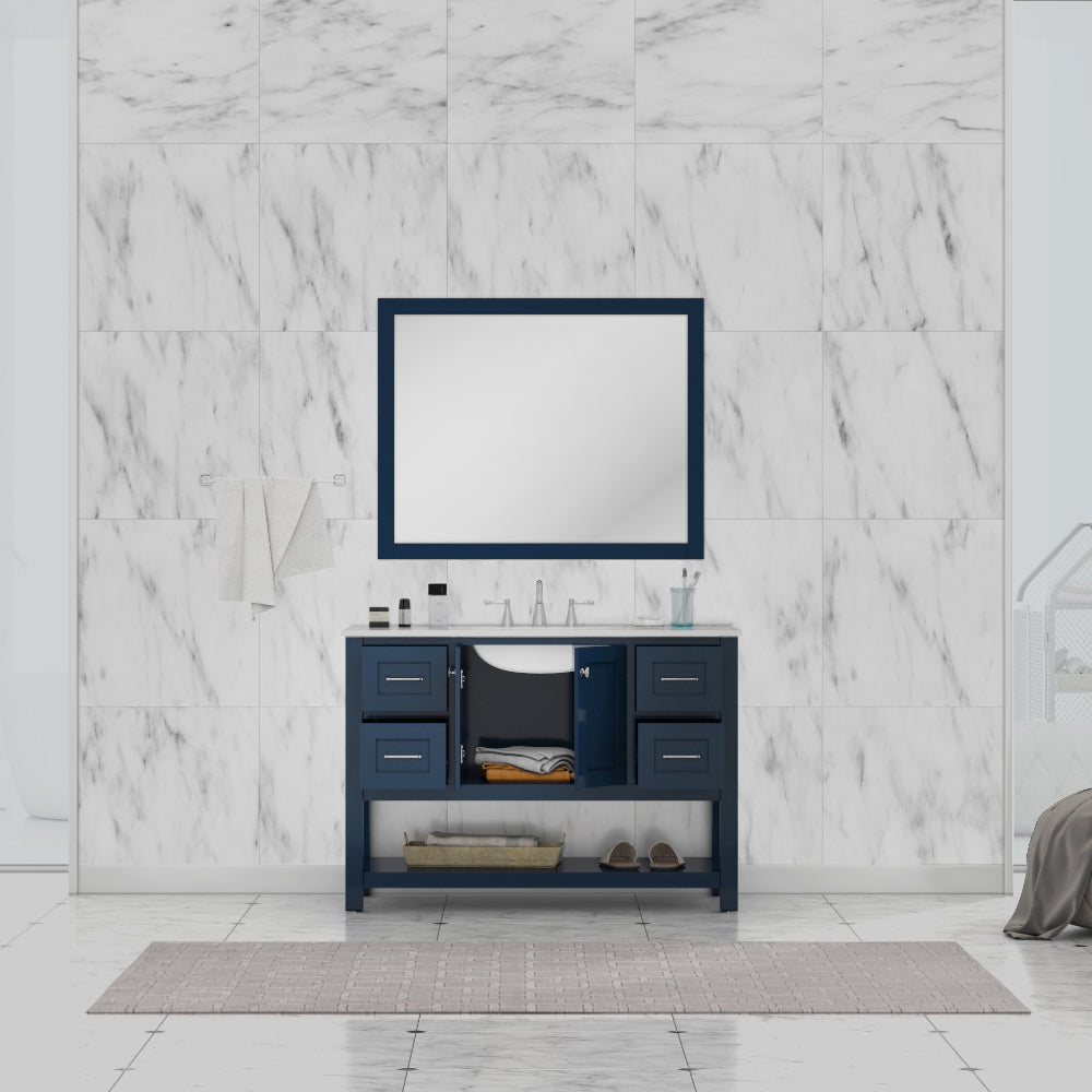 Wilmington 48 inch Vanity with Carrara Marble Top