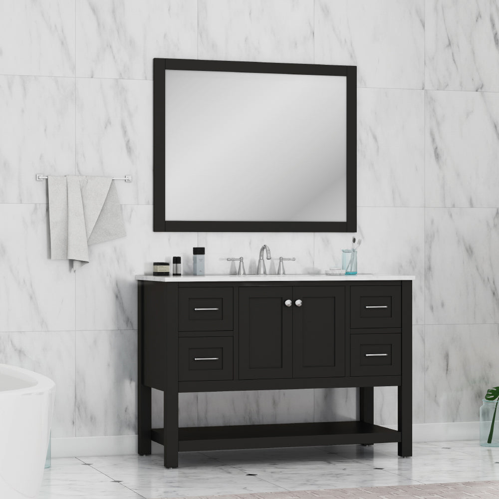 Wilmington 48 inch Vanity with Carrara Marble Top