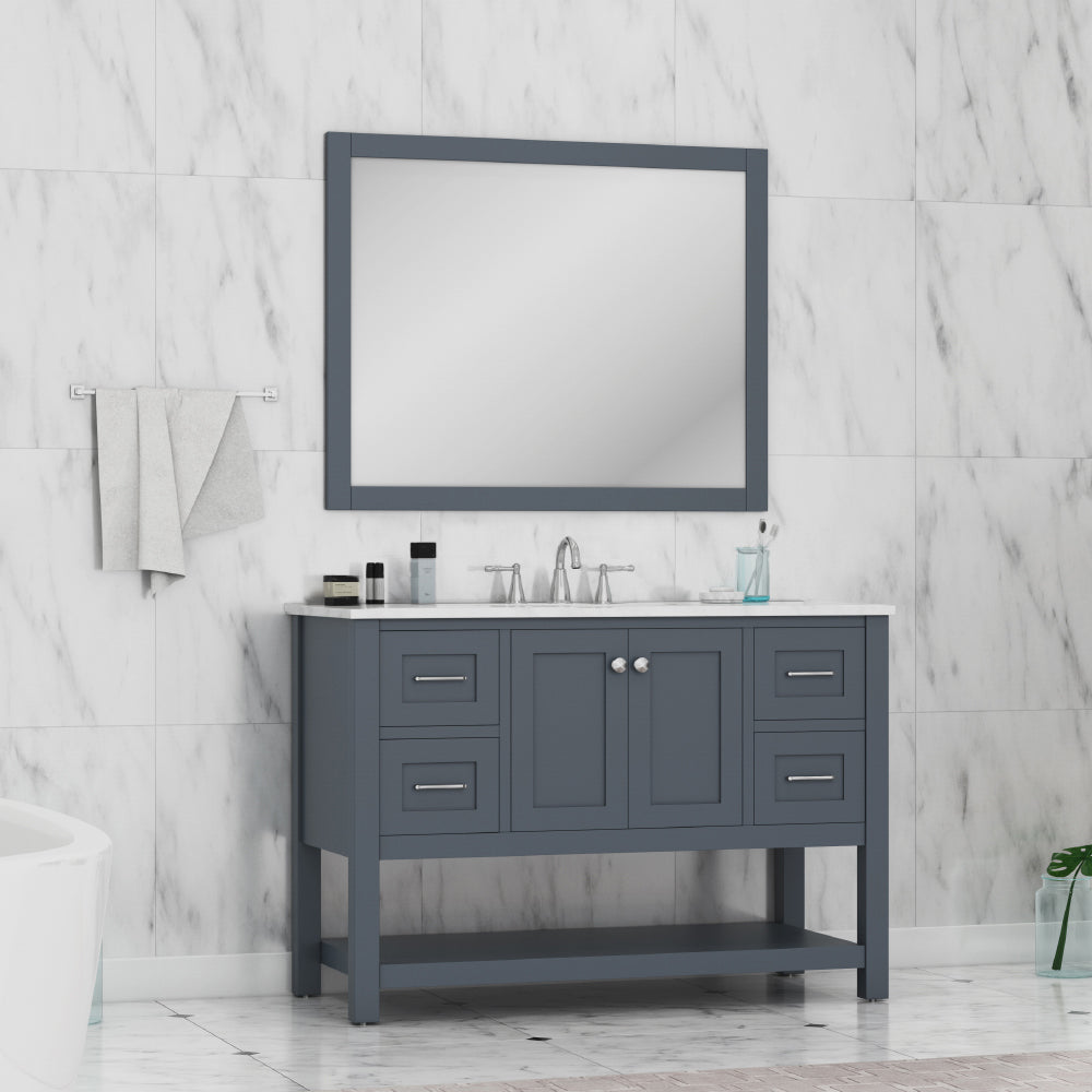 Wilmington 48 inch Vanity with Carrara Marble Top