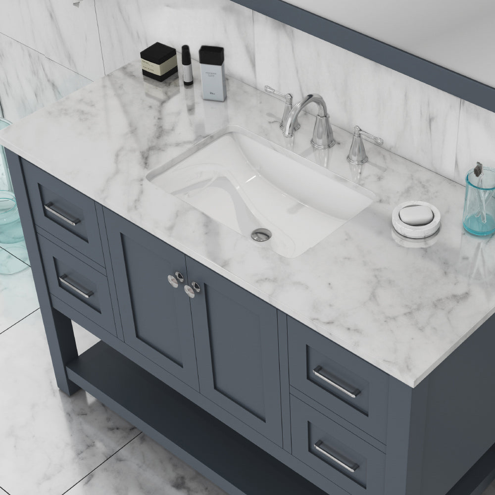 Wilmington 48 inch Vanity with Carrara Marble Top