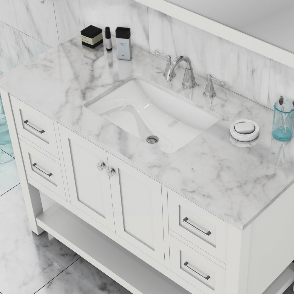 Wilmington 48 inch Vanity with Carrara Marble Top