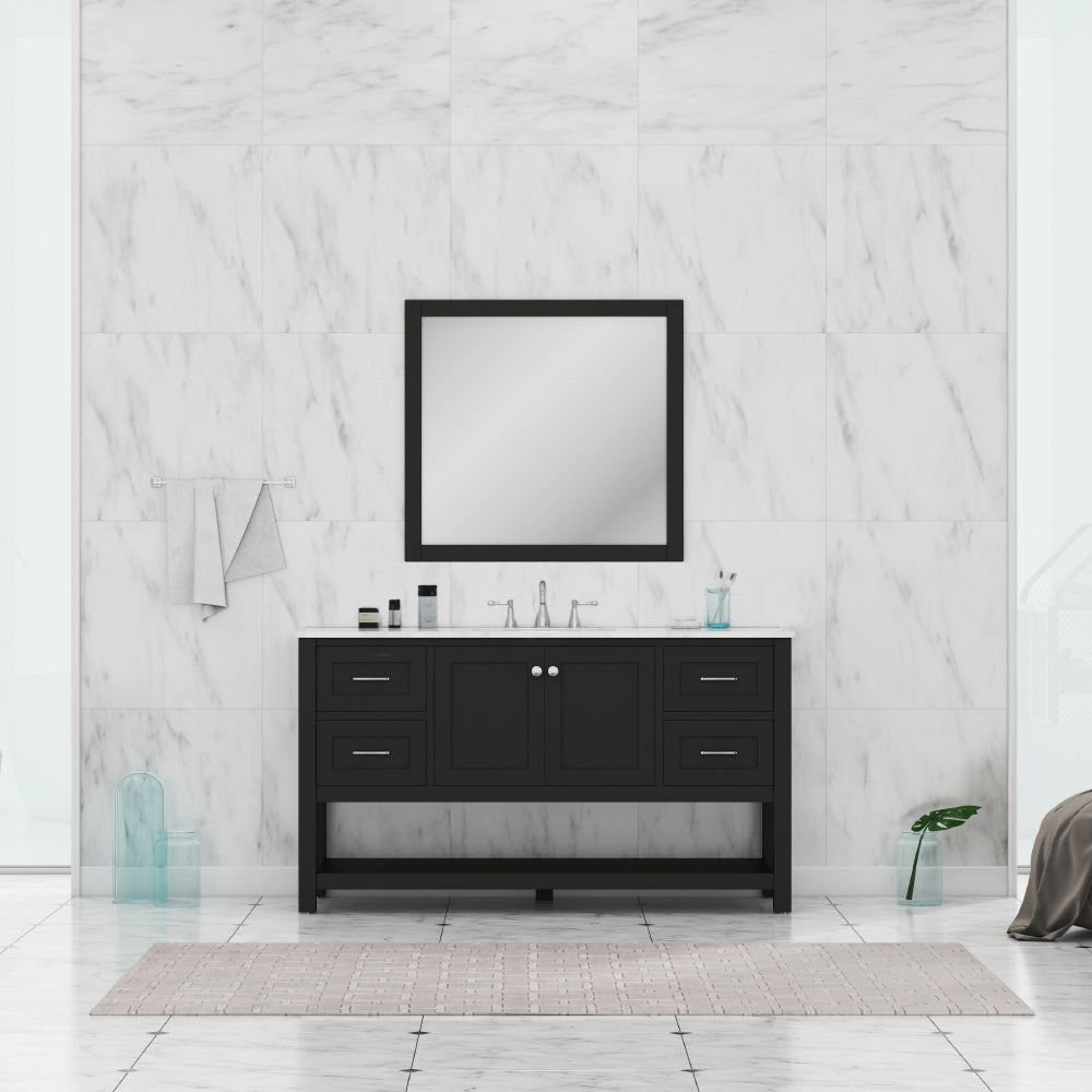 Wilmington 60 inch Single Vanity with Carrara Marble Top