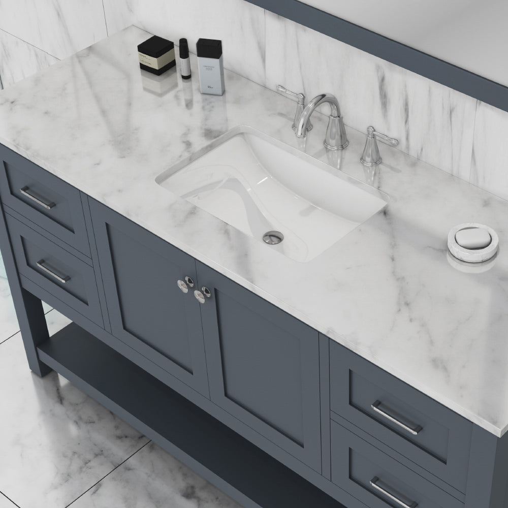 Wilmington 60 inch Single Vanity with Carrara Marble Top